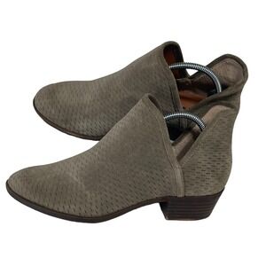 Lucky Brand Baley Women's Size 7.5 M Booties Brindal Leather Suede Laser Cut‎